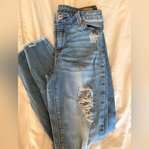 True Craft Light Blue Distressed Boyfriend Jeans